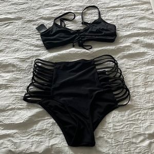 Mix match black bikini. Top us from HM size 8 US. Bottom is a large high waist